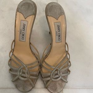 Jimmy Choo vintage sandals heels silver